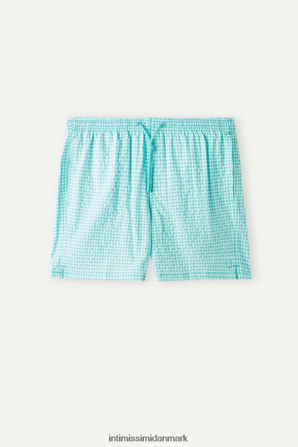 Intimissimi gingham seersucker badeshorts Mænd 938i-hvid/lys aquagrøn beklædning 8DZ4XJ418