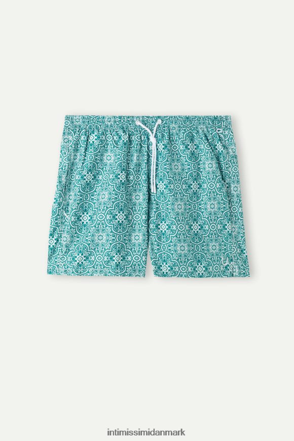 Intimissimi grønne badeshorts med maiolica-tryk Mænd 264j-majolika print hvid grøn beklædning 8DZ4XJ422
