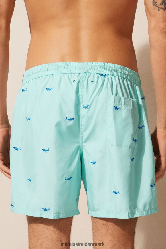 Intimissimi haj-broderede badeshorts Mænd 256j-haj broderi aqua grøn beklædning 8DZ4XJ411
