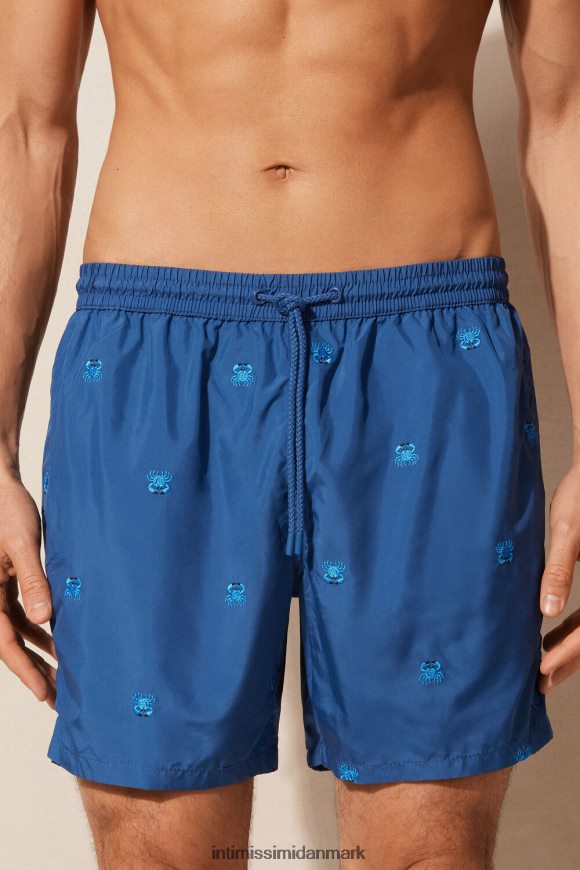 Intimissimi krabbebroderede badeshorts Mænd 253j-krabbebroderi stillehavsblå beklædning 8DZ4XJ407