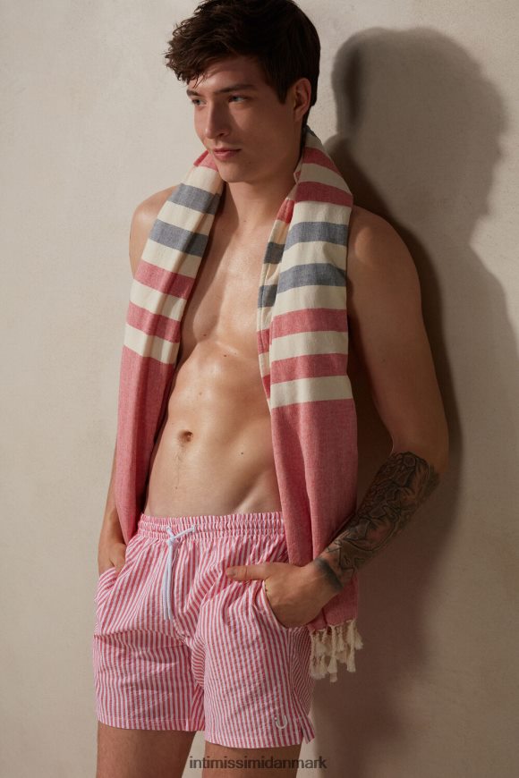 Intimissimi stribede seersucker badeshorts Mænd 939i-hvid/rød beklædning 8DZ4XJ448