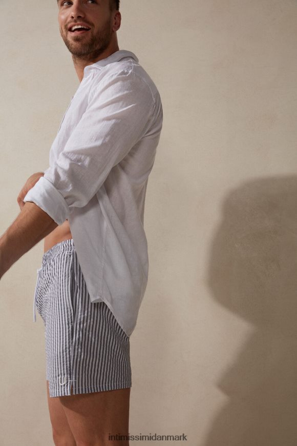 Intimissimi stribede seersucker badeshorts Mænd 981i-hvid/blå beklædning 8DZ4XJ444