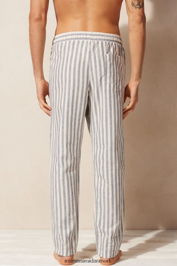 Intimissimi blå stribet hør- og bomuldsbukser Mænd 298j-hvid hør/blå striber beklædning 8DZ4XJ177