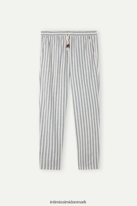 Intimissimi blå stribet hør- og bomuldsbukser Mænd 298j-hvid hør/blå striber beklædning 8DZ4XJ177