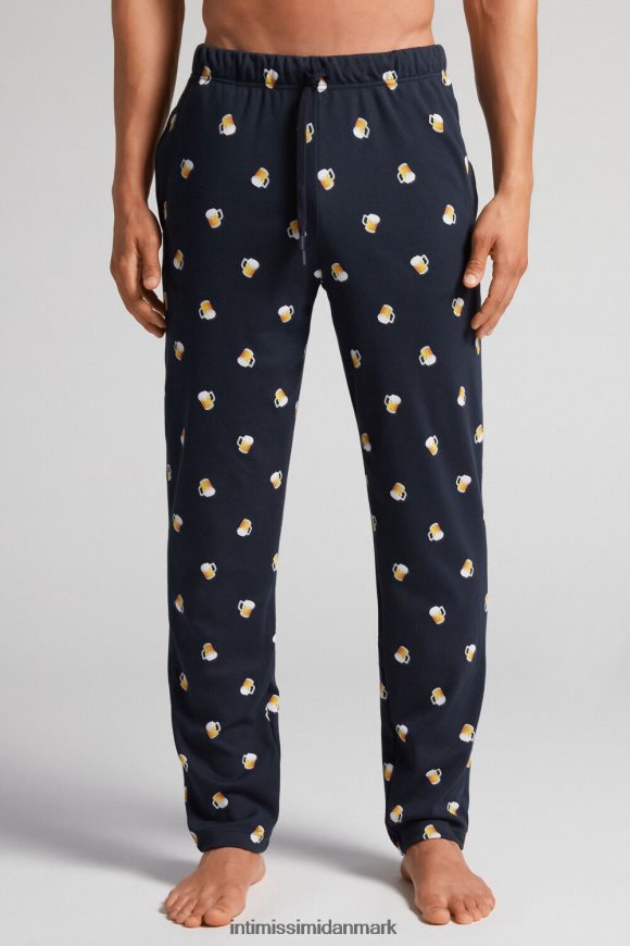 Intimissimi bomuldsbukser i fuld længde med ølprint Mænd 369j-blu notte st.birre beklædning 8DZ4XJ168