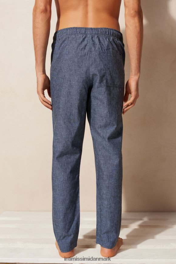 Intimissimi hør- og bomuldsbukser Mænd 288j-benzin blå beklædning 8DZ4XJ166