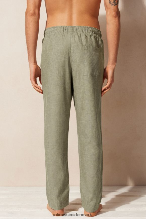 Intimissimi hør- og bomuldsbukser Mænd 289j-militærgrønt beklædning 8DZ4XJ179