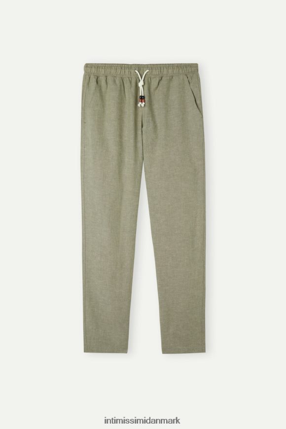 Intimissimi hør- og bomuldsbukser Mænd 289j-militærgrønt beklædning 8DZ4XJ179