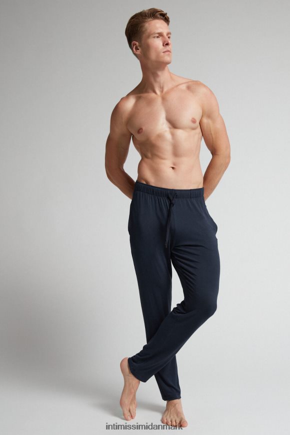 Intimissimi lange silke- og modalbukser Mænd 800-midnatsblå beklædning 8DZ4XJ261