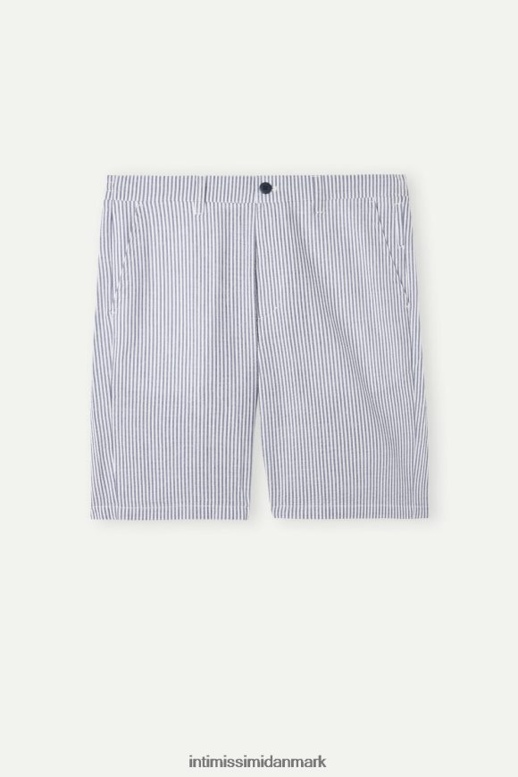 Intimissimi seersucker shorts Mænd 304j-hvid/blå beklædning 8DZ4XJ175