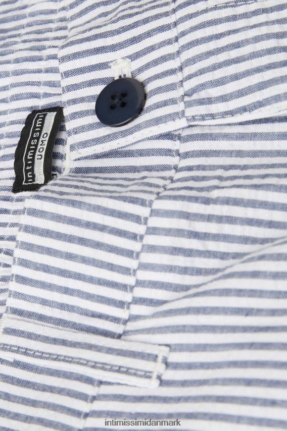 Intimissimi seersucker shorts Mænd 304j-hvid/blå beklædning 8DZ4XJ175