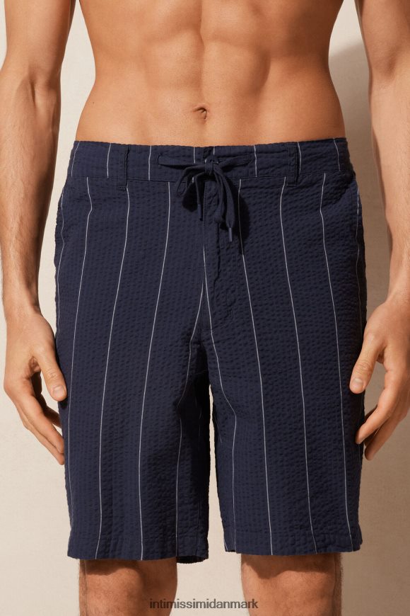 Intimissimi seersucker shorts med snoretræk Mænd 305j-nålestribe blå beklædning 8DZ4XJ174