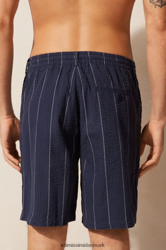 Intimissimi seersucker shorts med snoretræk Mænd 305j-nålestribe blå beklædning 8DZ4XJ174