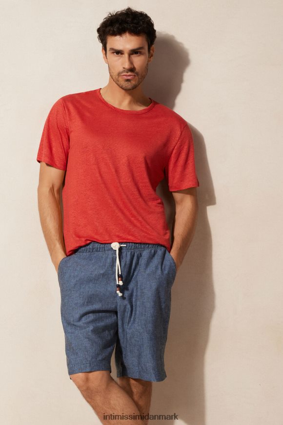 Intimissimi shorts af hør og bomuld Mænd 288j-benzin blå beklædning 8DZ4XJ171