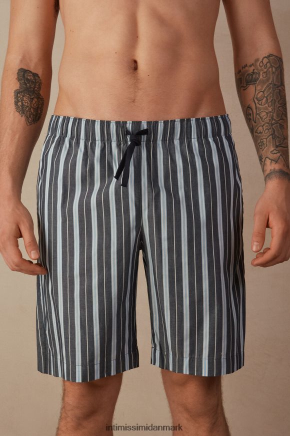 Intimissimi stribede ensfarvede shorts i bomuld Mænd 303j-multi-stribe mørkeblå lyseblå beklædning 8DZ4XJ181