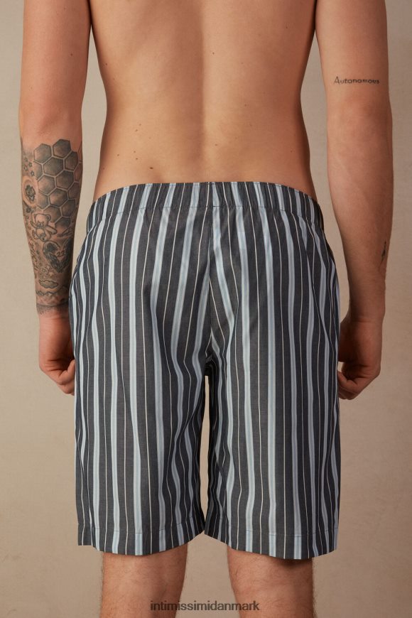 Intimissimi stribede ensfarvede shorts i bomuld Mænd 303j-multi-stribe mørkeblå lyseblå beklædning 8DZ4XJ181