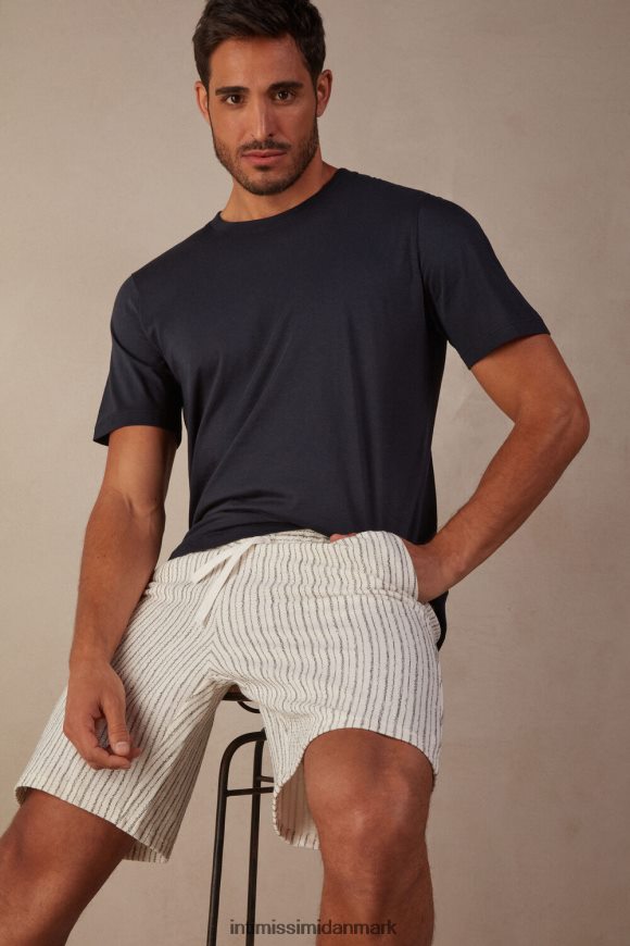 Intimissimi stribede sweatshorts Mænd 300j-grå stribe på hvid beklædning 8DZ4XJ180