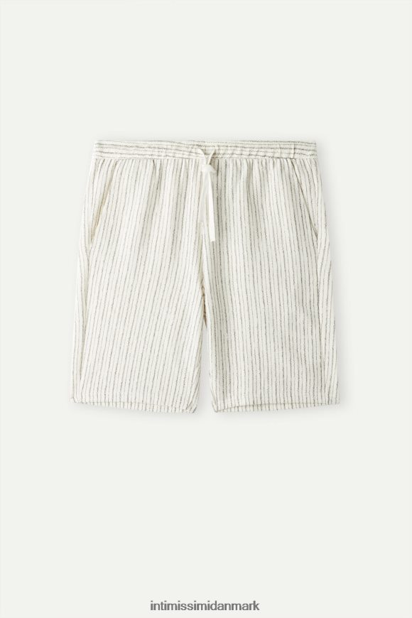 Intimissimi stribede sweatshorts Mænd 300j-grå stribe på hvid beklædning 8DZ4XJ180