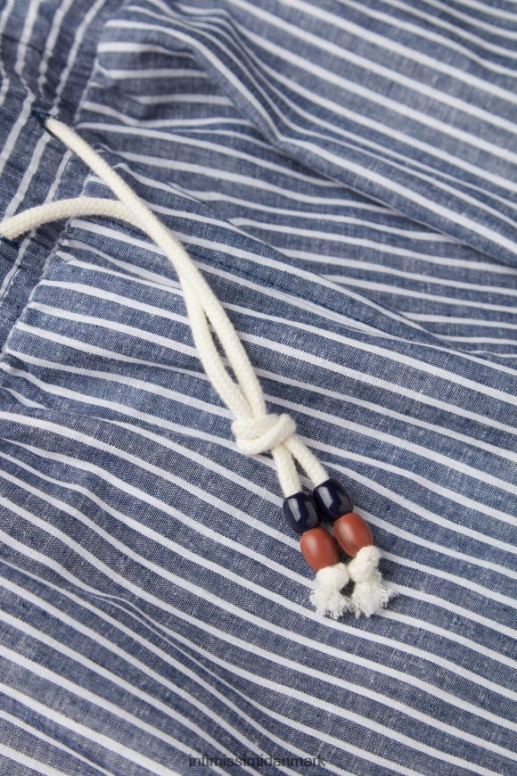 Intimissimi stribet hør- og bomuldshorts Mænd 299j-blå hvide striber beklædning 8DZ4XJ160