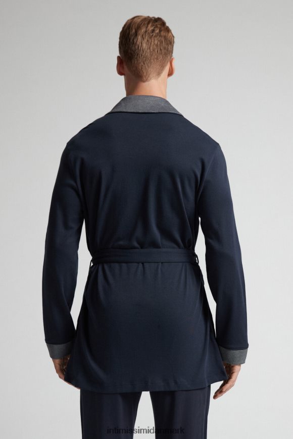 Intimissimi Interlock pyjamasjakke i bomuld Mænd 800-midnatsblå beklædning 8DZ4XJ305