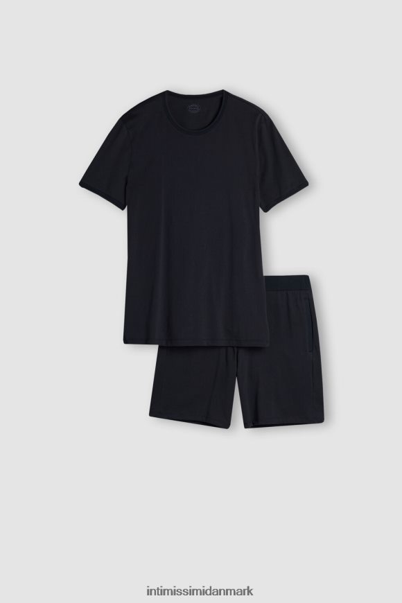 Intimissimi cropped basic supima bomuldspyjamas Mænd 800-midnatsblå beklædning 8DZ4XJ313