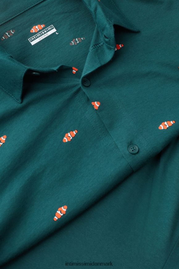 Intimissimi kort bomuldspyjamas med knapper og klovnefisk-print Mænd 308j-klovnefisk-print mørkegrøn beklædning 8DZ4XJ297