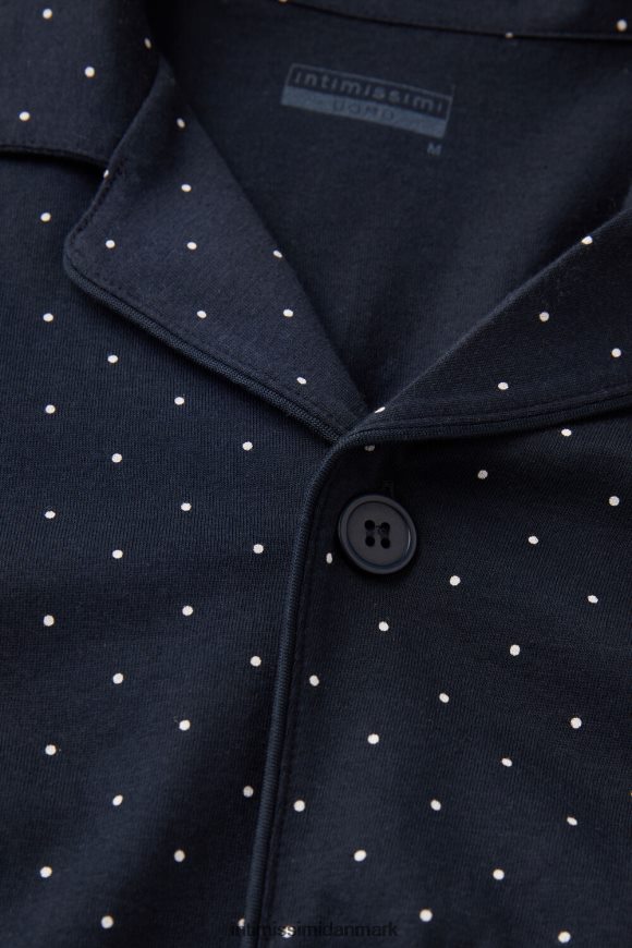 Intimissimi bomulds åben fuldlængde pyjamas med prikket print Mænd 172j-prikker-print midnatsblå beklædning 8DZ4XJ299