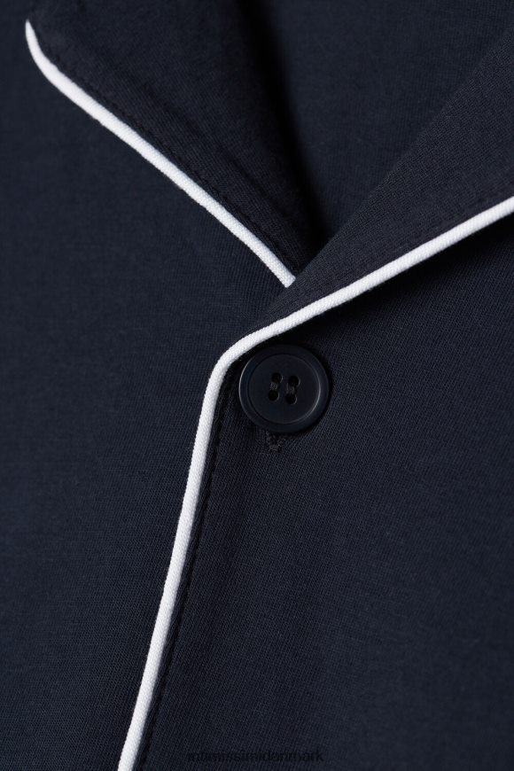 Intimissimi bomuldsribbet pique-mønster åben pyjamas i fuld længde Mænd 800-midnatsblå beklædning 8DZ4XJ300