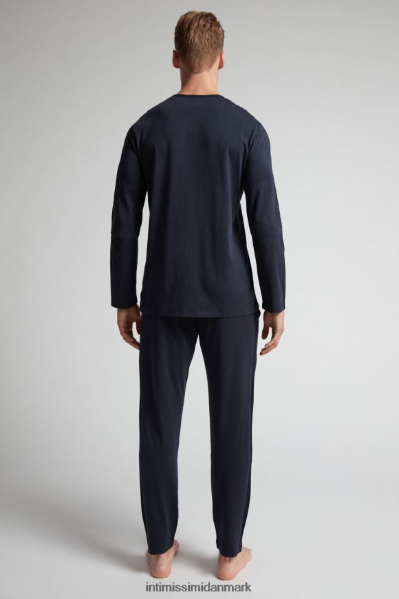 Intimissimi lang basic supima bomuldspyjamas Mænd 800-midnatsblå beklædning 8DZ4XJ314