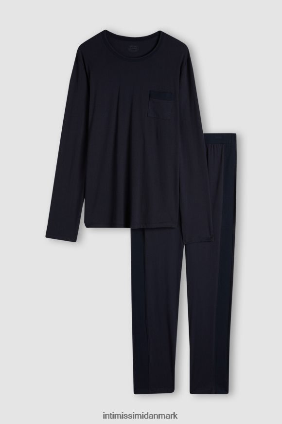Intimissimi lang basic supima bomuldspyjamas Mænd 800-midnatsblå beklædning 8DZ4XJ314