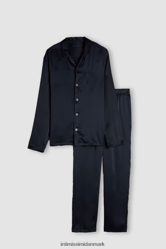 Intimissimi lang silkepyjamas med paspolering Mænd 800-midnatsblå beklædning 8DZ4XJ308