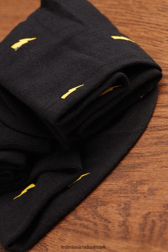 Intimissimi lange mønstrede bomuldsstrømper Mænd 197j-lyn-print sort sokker 8DZ4XJ323