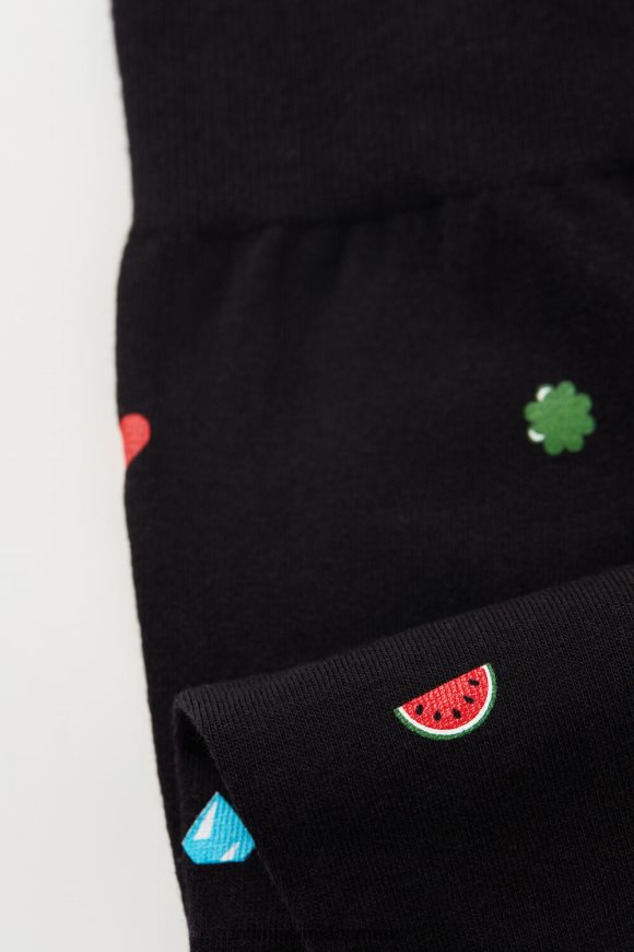 Intimissimi lange mønstrede bomuldsstrømper Mænd 199j-spilleautomat-print sort sokker 8DZ4XJ329