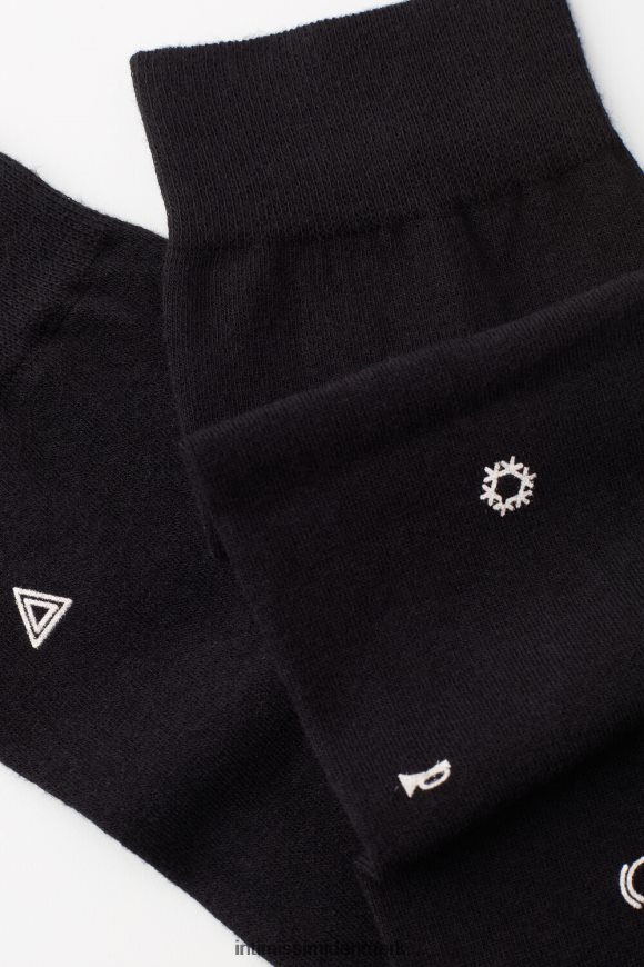 Intimissimi lange mønstrede bomuldsstrømper Mænd 200j-bil advarselslys print sort sokker 8DZ4XJ328