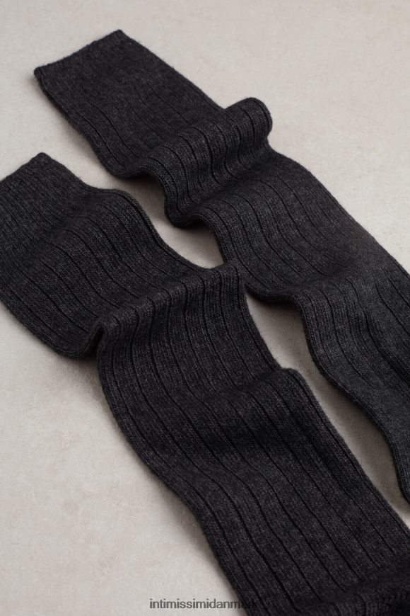 Intimissimi lange ribbede kashmir- og uldsokker Mænd 780-koksgrå sokker 8DZ4XJ348