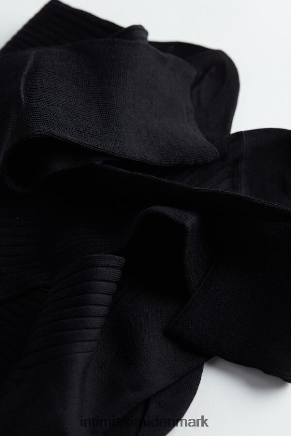 Intimissimi lange ribstrikkede bomulds-lisle-sokker Mænd 019-sort sokker 8DZ4XJ389