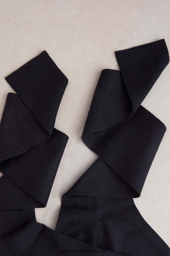 Intimissimi lange sokker i bomuld-silke-cashmir blanding Mænd 016-blå sokker 8DZ4XJ381