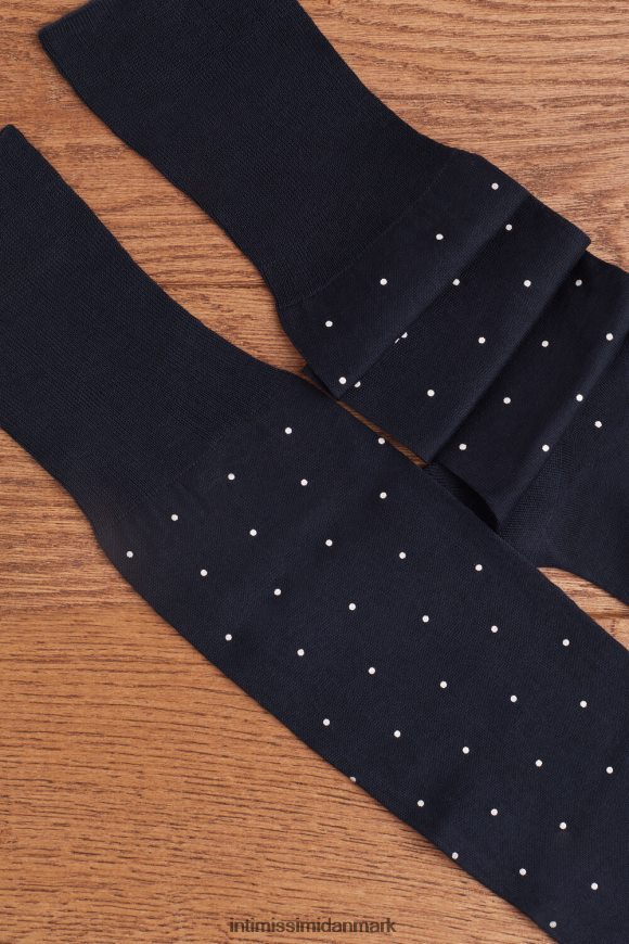 Intimissimi lange sokker i mønstret lisle bomuld Mænd 049j-prikker-print midnatsblå sokker 8DZ4XJ340