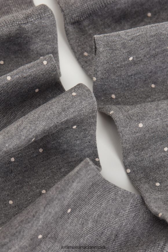 Intimissimi lange sokker i mønstret lisle bomuld Mænd 063j-prik-print koksgrå melange sokker 8DZ4XJ336