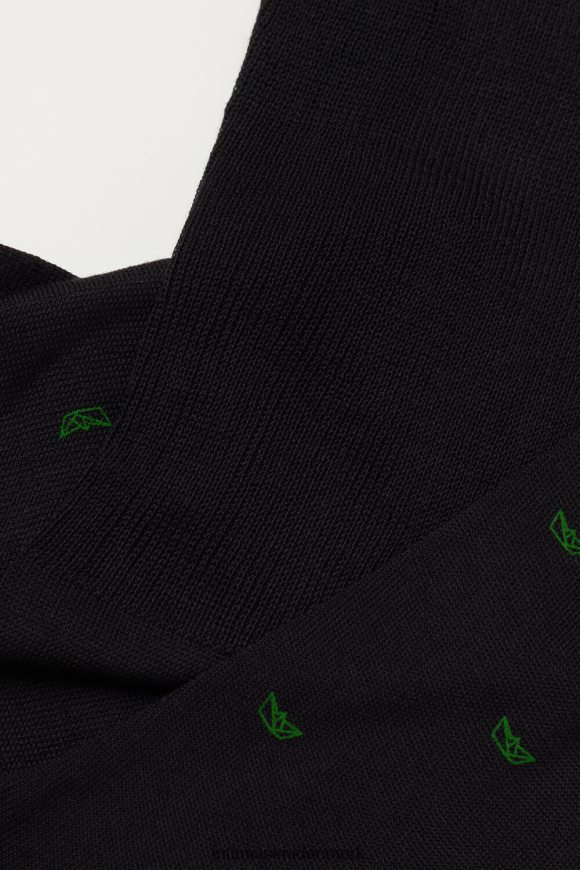 Intimissimi lange sokker i mønstret lisle bomuld Mænd 195j-papir båd-print sort sokker 8DZ4XJ321