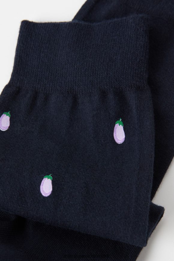 Intimissimi korte mønstrede bomuldsstrømper Mænd 188j-aubergine-print mørkeblå sokker 8DZ4XJ332