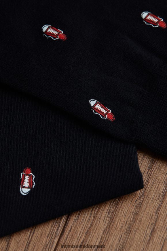 Intimissimi korte mønstrede bomuldsstrømper Mænd 198j-sko-print sort sokker 8DZ4XJ327