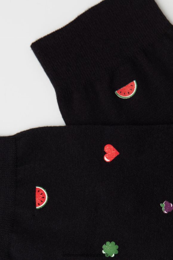 Intimissimi korte mønstrede bomuldsstrømper Mænd 199j-spilleautomat-print sort sokker 8DZ4XJ330