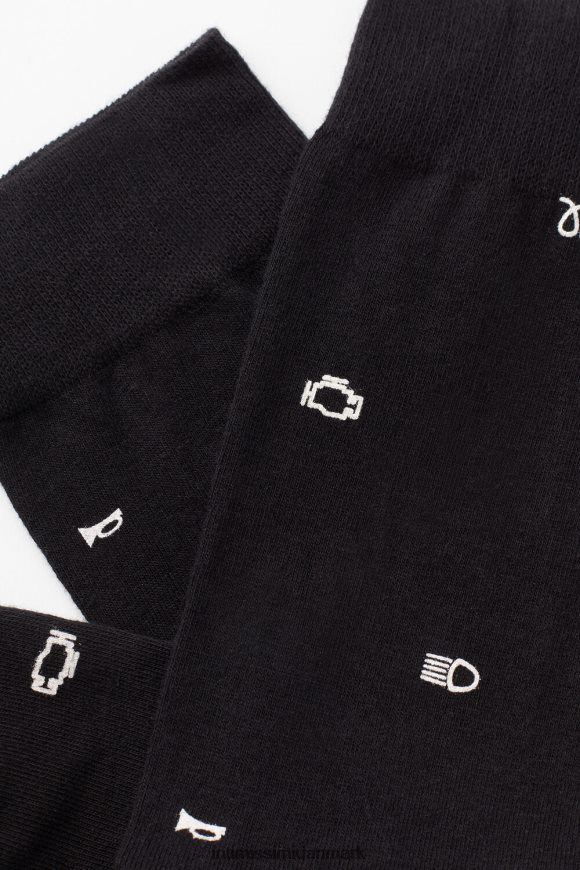 Intimissimi korte mønstrede bomuldsstrømper Mænd 200j-bil advarselslys print sort sokker 8DZ4XJ325