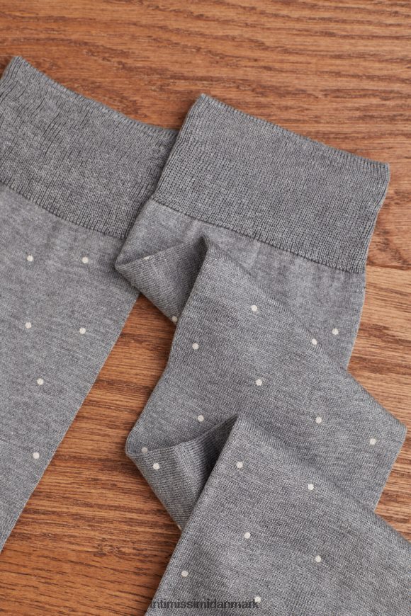 Intimissimi korte strømper i mønstret lisle bomuld Mænd 063j-prik-print koksgrå melange sokker 8DZ4XJ337