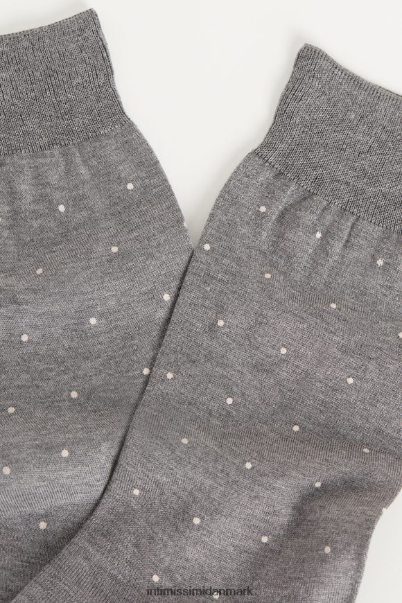 Intimissimi korte strømper i mønstret lisle bomuld Mænd 063j-prik-print koksgrå melange sokker 8DZ4XJ337