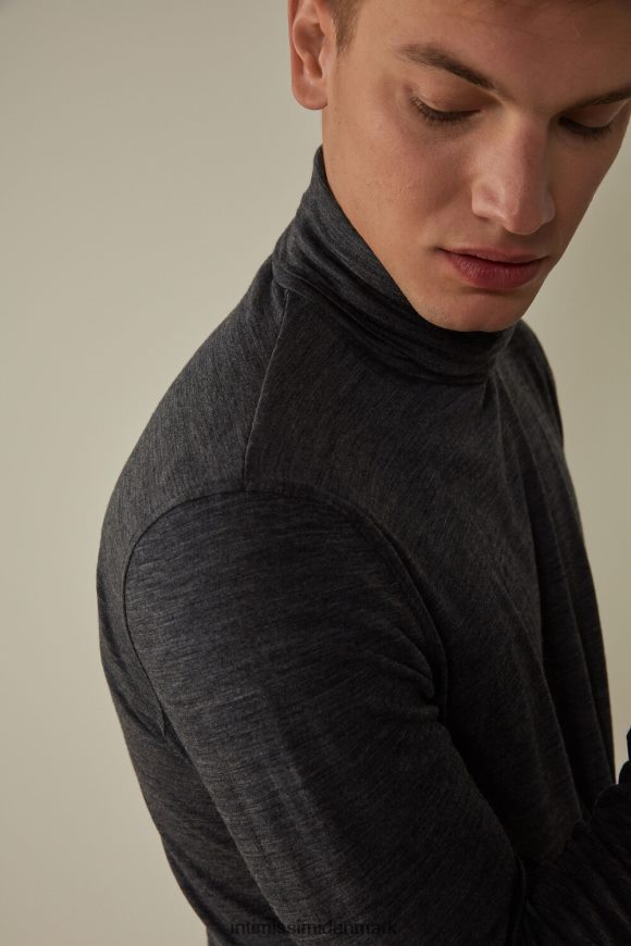 Intimissimi langærmet højhalset top i merinould Mænd 7522-koksgrå blanding beklædning 8DZ4XJ247