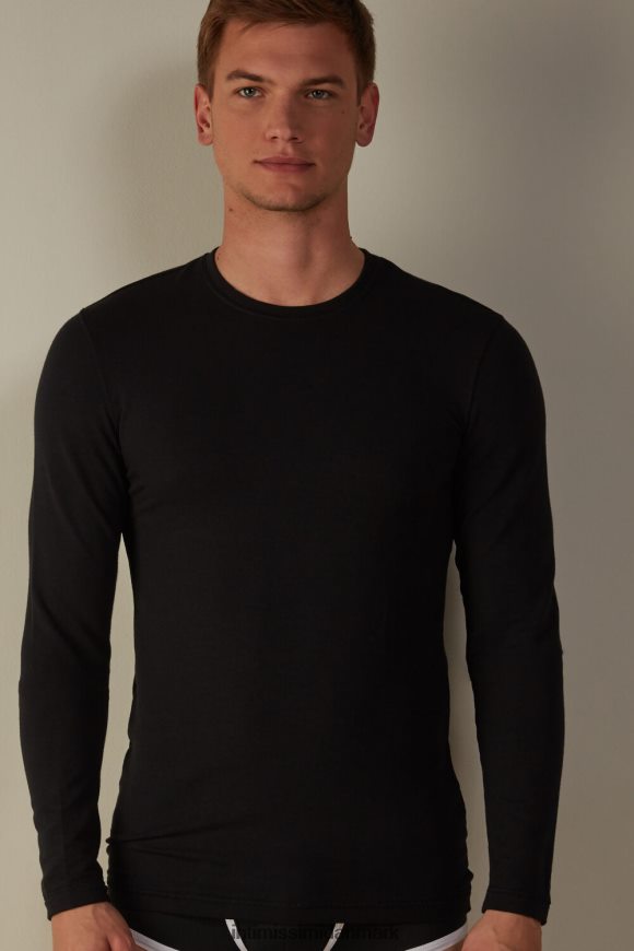 Intimissimi langærmet modal-cashmir top Mænd 019-sort beklædning 8DZ4XJ255