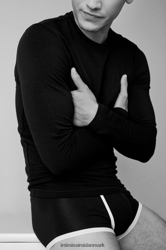 Intimissimi langærmet modal-cashmir top Mænd 019-sort beklædning 8DZ4XJ255