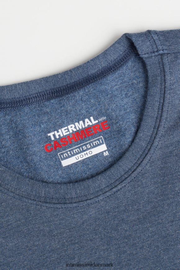 Intimissimi langærmet modal-cashmir top Mænd 5210-denim blå blanding beklædning 8DZ4XJ201